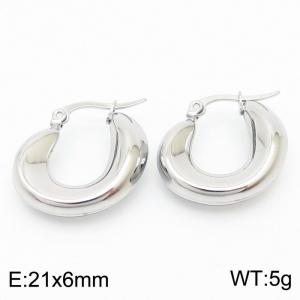 Women Stainless Steel Round Shape Earrings - KE110525-KFC