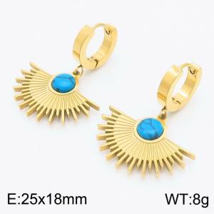 25x18mm French Style Semicircular Charm Earrings For Women Stainless Steel Earrings Gold Color - KE110898-HM