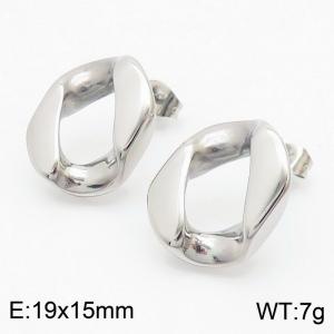 Elegant and minimalist stainless steel geometric earrings for girls - KE110903-KJX