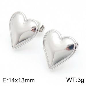14mm Women's Fashion Earrings Stainless Steel Charm Silver Color Earrings Jewelry - KE111053-KFC