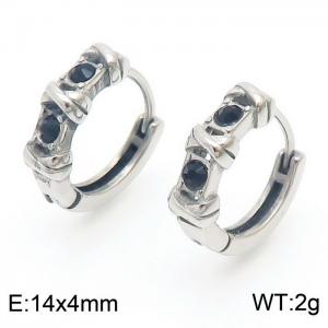 Vintage style personalized geometric diamond inlaid stainless steel earrings for men and women - KE111066-OT