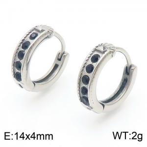 Vintage style personalized geometric diamond inlaid stainless steel earrings for men and women - KE111068-OT