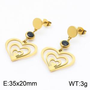 Versatile Hollow Women's Vintage Titanium Steel Earrings - KE111082-MW