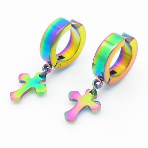 Personalization Stainless steel Cross Earrings Color - KE111148-TLS