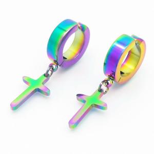 Personalization Stainless steel Cross Earrings Color - KE111152-TLS