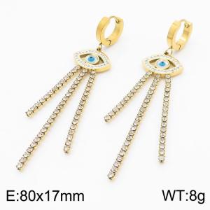 Stainless Steel Stone&Crystal Earring - KE111168-HM