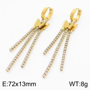 Stainless Steel Stone&Crystal Earring - KE111169-HM