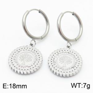 Fashion Life Tree Stainless Steel Earrings - KE111265-KSP