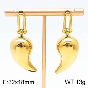 Stainless steel hollow drop earrings for women wedding gold earrings - KE111292-KFC