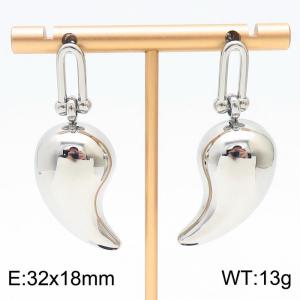 Stainless steel hollow drop earrings for women wedding steel earrings - KE111293-KFC