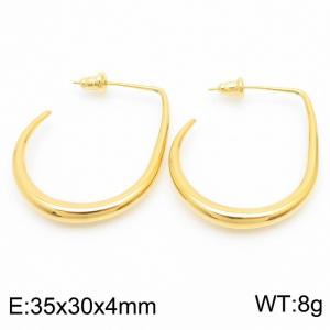 Advanced Geometric Round Tube U-shaped Stainless Steel Women's Earrings - KE111404-KFC