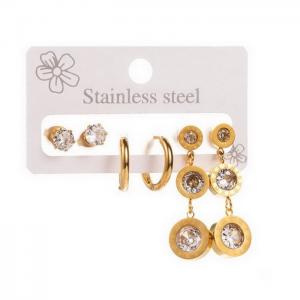Stainless Steel Stone&Crystal Earring - KE111472-WGHH