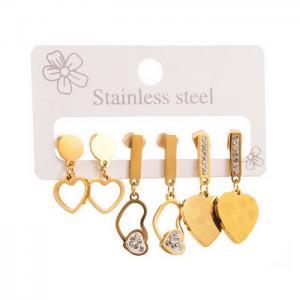 Stainless Steel Stone&Crystal Earring - KE111473-WGHH