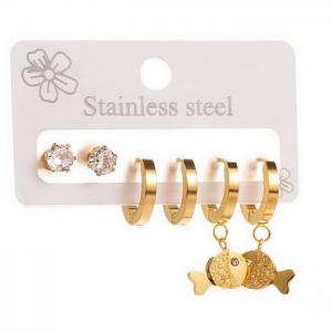 Stainless Steel Stone&Crystal Earring - KE111475-WGHH