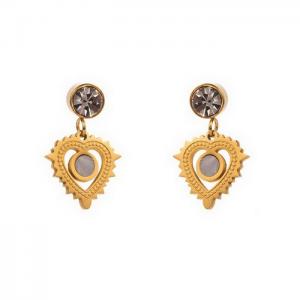 Stainless Steel Stone&Crystal Earring - KE111498-WGHH