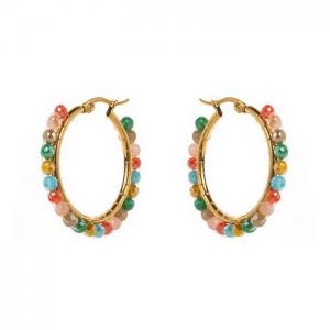 Stainless Steel Stone&Crystal Earring - KE111511-WGHH