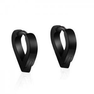 Stainless Steel Black-plating Earring - KE111534-WGLN