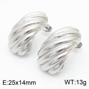 Stainless steel thick Fried Dough Twists earrings Women's earrings Party jewelry - KE111645-KFC