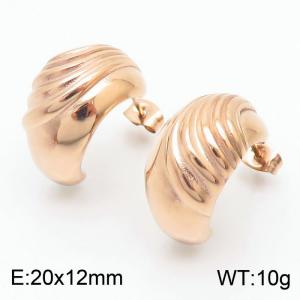 Stainless Steel Ripple Women's Earrings Jewelry - KE111650-KFC