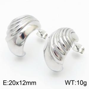 Stainless Steel Ripple Women's Earrings Jewelry - KE111651-KFC