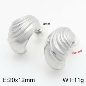 Stainless Steel Ripple Women's Earrings Jewelry - KE111651-Z