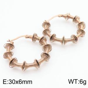 Stainless Steel Multiple Small Springs C Opening Women's Earrings Jewelry - KE111660-KFC