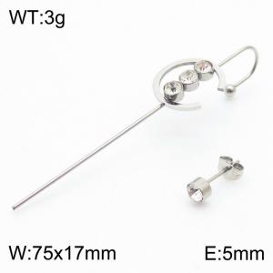 C-shaped drill ear hanging stainless steel steel piercing needle ear nails - KE111722-NT