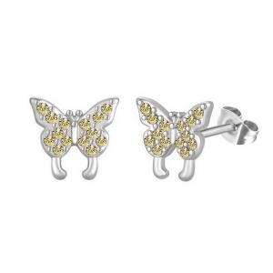 Stainless Steel Stone&Crystal Earring - KE111830-PA