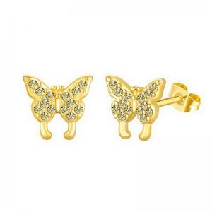 Stainless Steel Stone&Crystal Earring - KE111831-PA