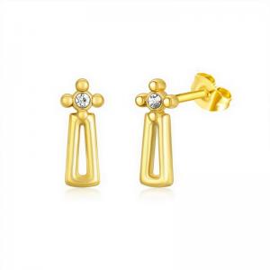 Stainless Steel Stone&Crystal Earring - KE111855-PA