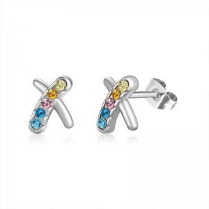 Stainless Steel Stone&Crystal Earring - KE111884-PA