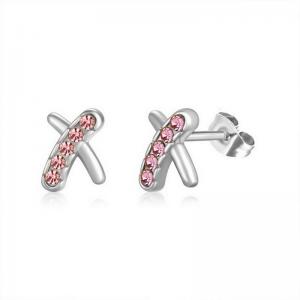 Stainless Steel Stone&Crystal Earring - KE111885-PA