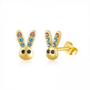 Stainless Steel Stone&Crystal Earring - KE111887-PA