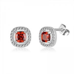 Stainless Steel Stone&Crystal Earring - KE111910-PA