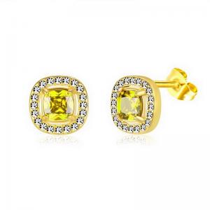 Stainless Steel Stone&Crystal Earring - KE111911-PA