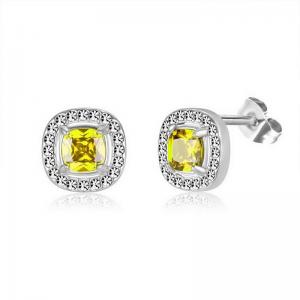 Stainless Steel Stone&Crystal Earring - KE111912-PA