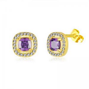 Stainless Steel Stone&Crystal Earring - KE111915-PA