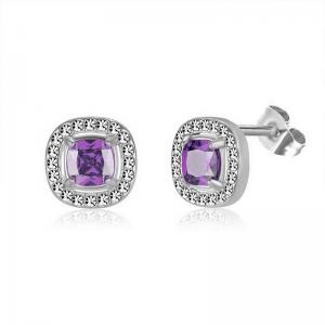 Stainless Steel Stone&Crystal Earring - KE111916-PA