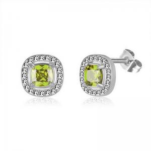 Stainless Steel Stone&Crystal Earring - KE111920-PA