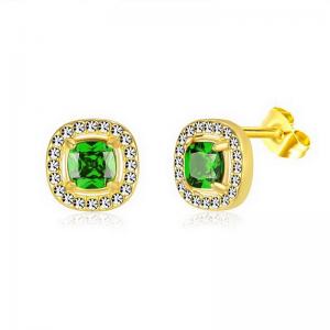 Stainless Steel Stone&Crystal Earring - KE111921-PA