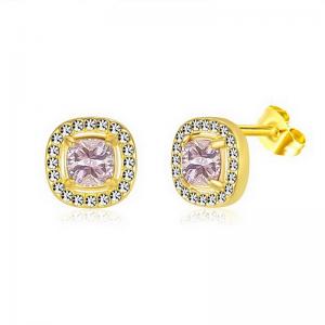 Stainless Steel Stone&Crystal Earring - KE111929-PA