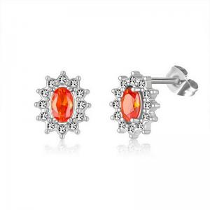 Stainless Steel Stone&Crystal Earring - KE111932-PA