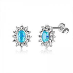 Stainless Steel Stone&Crystal Earring - KE111938-PA