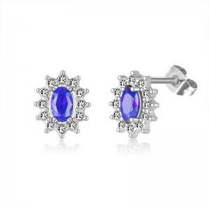 Stainless Steel Stone&Crystal Earring - KE111942-PA