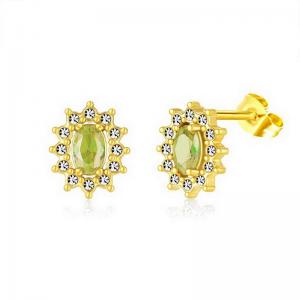 Stainless Steel Stone&Crystal Earring - KE111943-PA