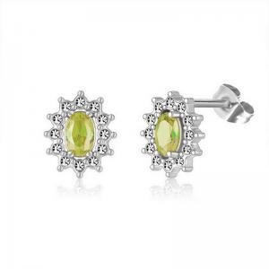 Stainless Steel Stone&Crystal Earring - KE111944-PA