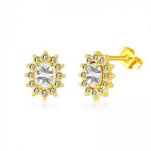 Stainless Steel Stone&Crystal Earring - KE111947-PA