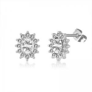 Stainless Steel Stone&Crystal Earring - KE111948-PA