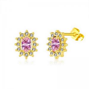 Stainless Steel Stone&Crystal Earring - KE111949-PA