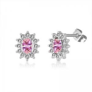 Stainless Steel Stone&Crystal Earring - KE111950-PA